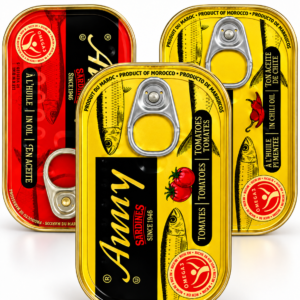 sardines ANNY, sardines ANNY Maroc, sardines en conserve, sardines marocaines, sardines à l’huile, sardines à la tomate, sardines pimentées, sardines à l’huile pimentée, boîte de sardines, poisson en conserve, conserve de poisson, sardines du Maroc, sardines pour riz, sardines pour pâtes, sardines pour cuisine africaine, sardines pour cuisine méditerranéenne, achat sardines en ligne, sardines en boîte pas cher, assortiment de sardines, sardines ANNY à la tomate, sardines ANNY au piment, poisson en conserve du Maroc.